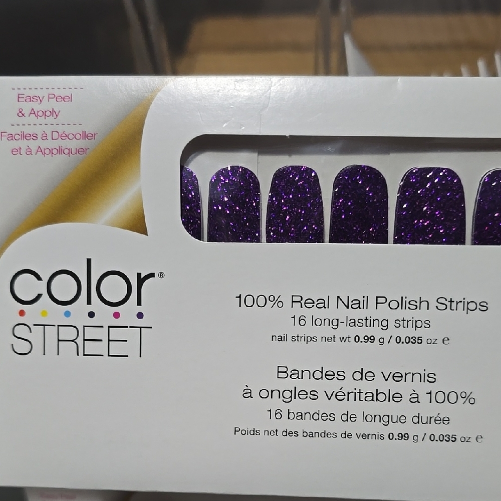 Color Street Purple Glitter Nail Polish Strips